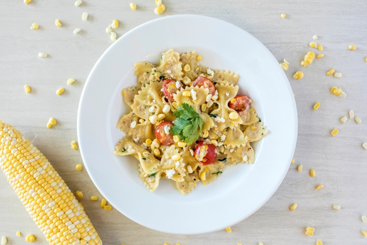 Penne Pasta in Fresh Corn-Cilantro Sauce