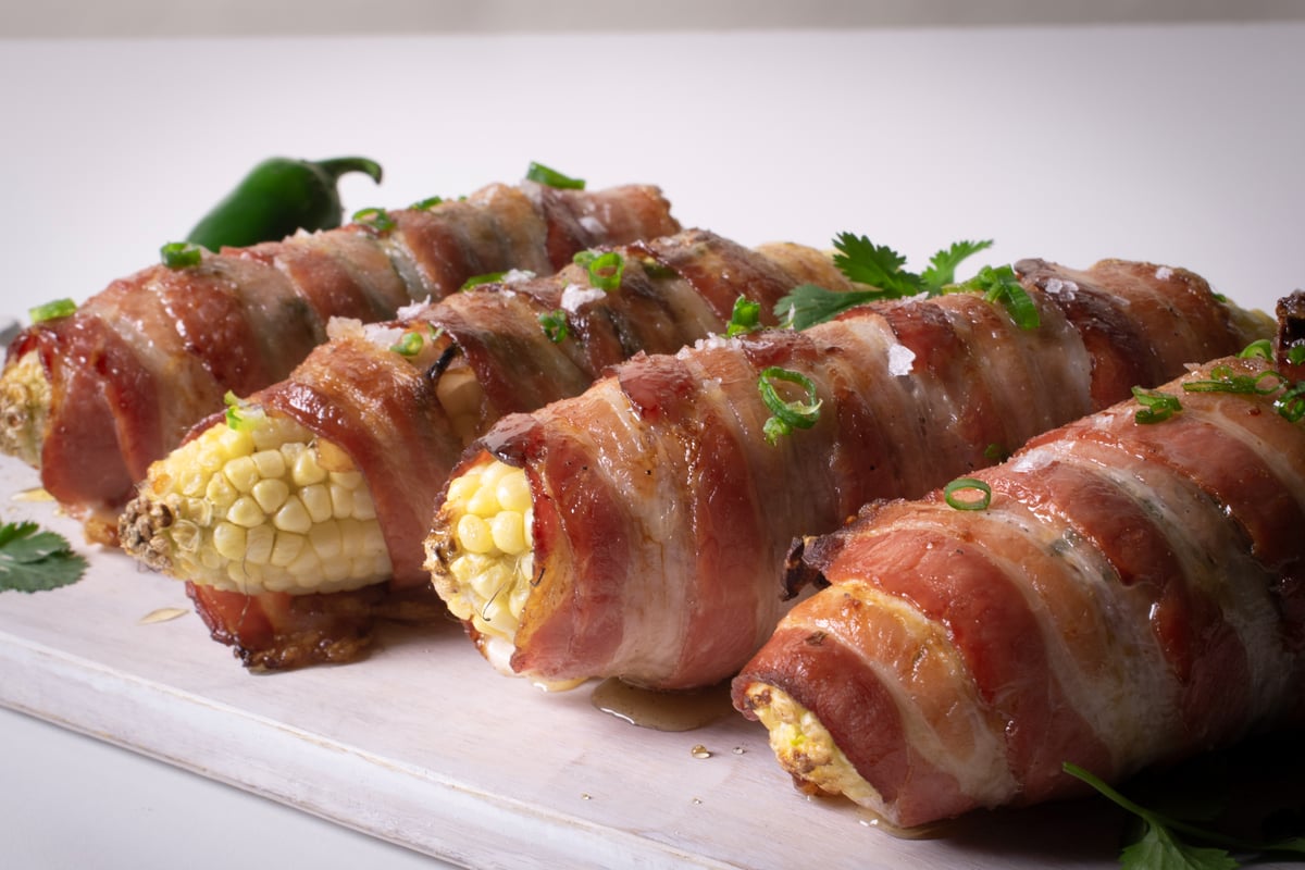Bacon wrapped corn