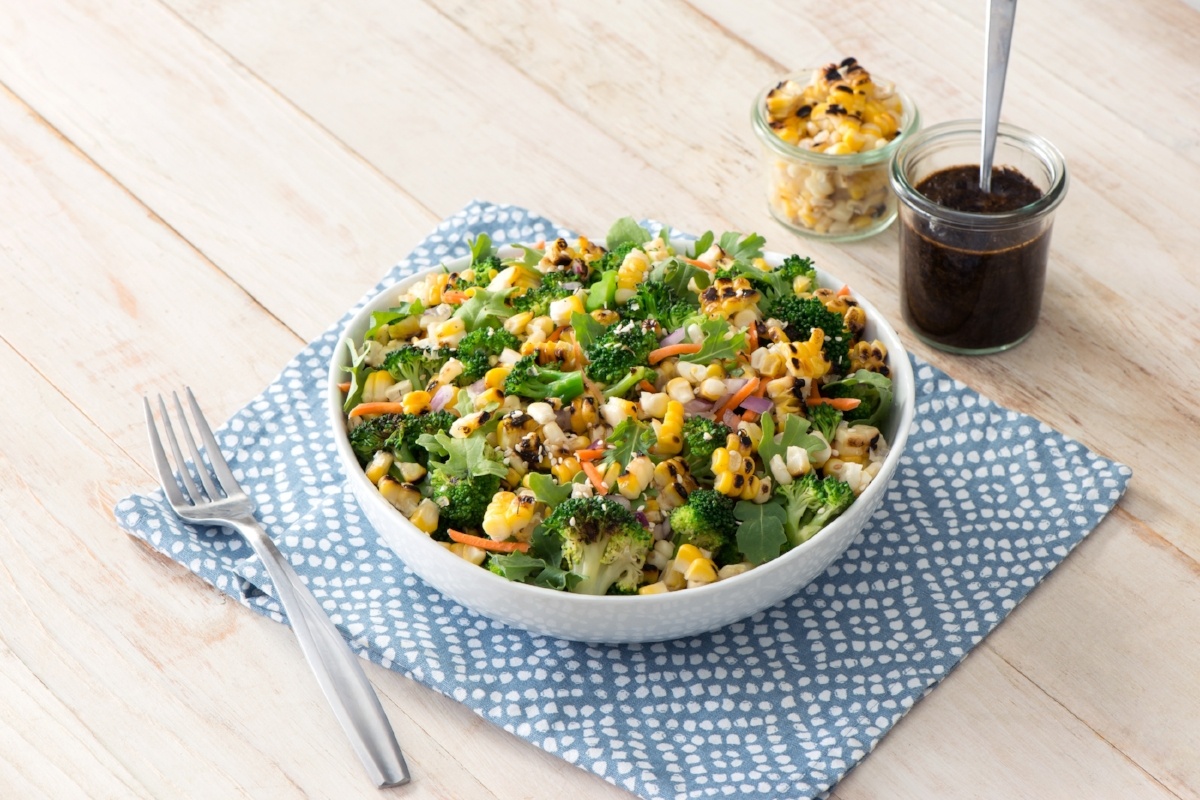 Broccoli and Corn Salad with Toasted Nori Dressing