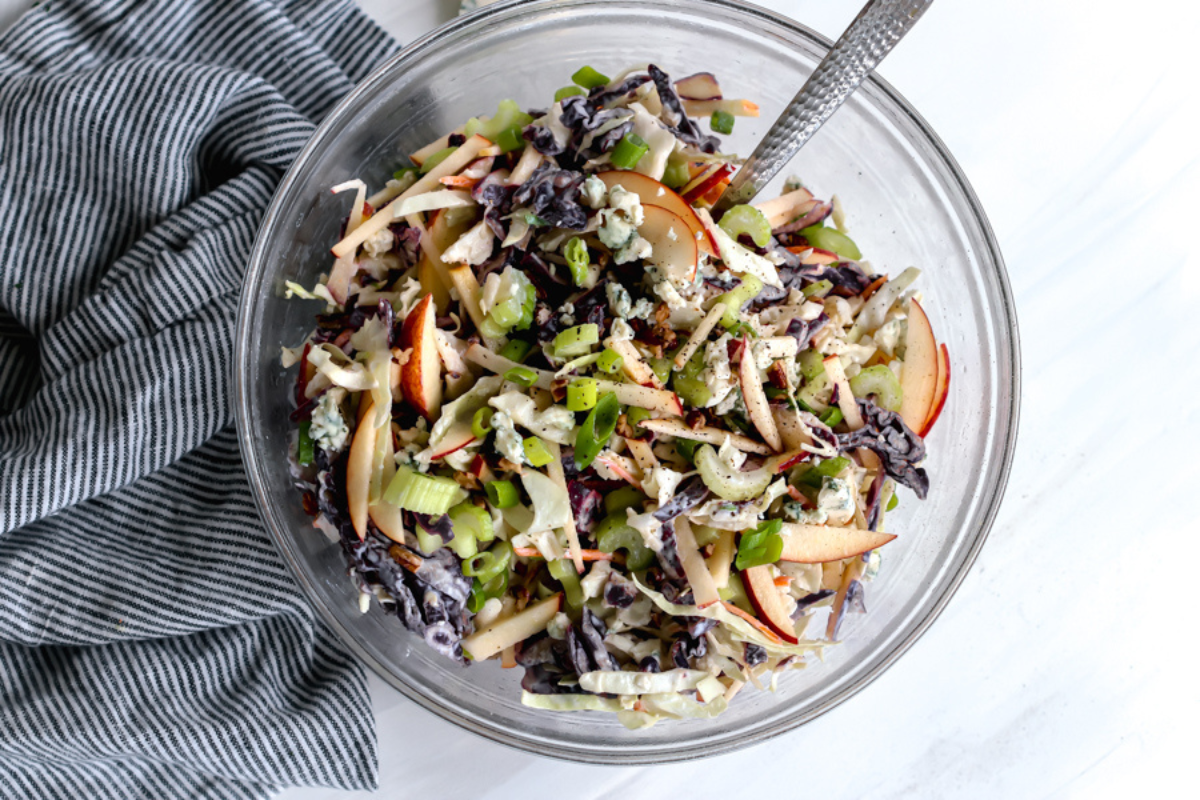 CELERY APPLE SLAW WITH BLUE CHEESE