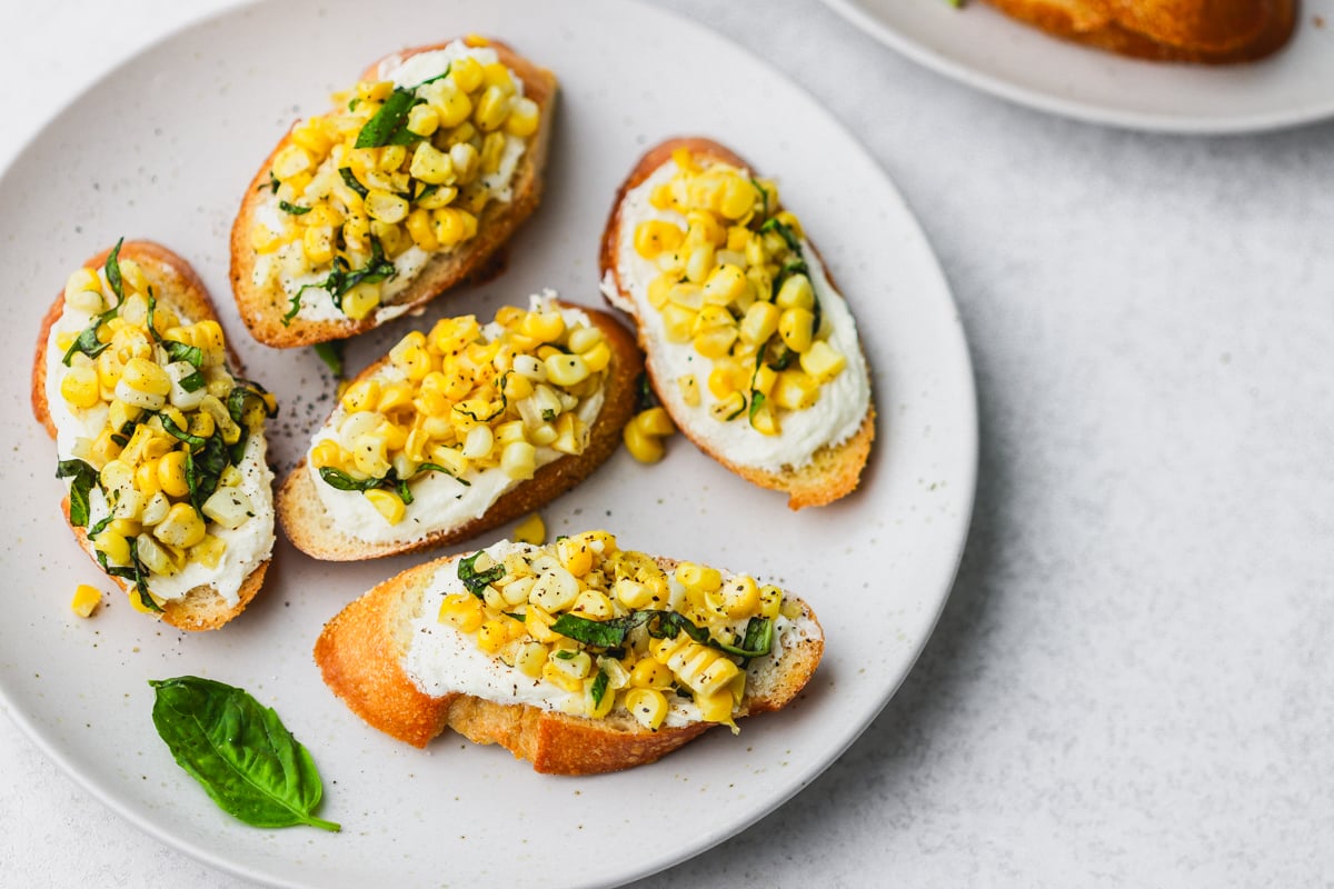 Corn & Whipped Feta Crostini4