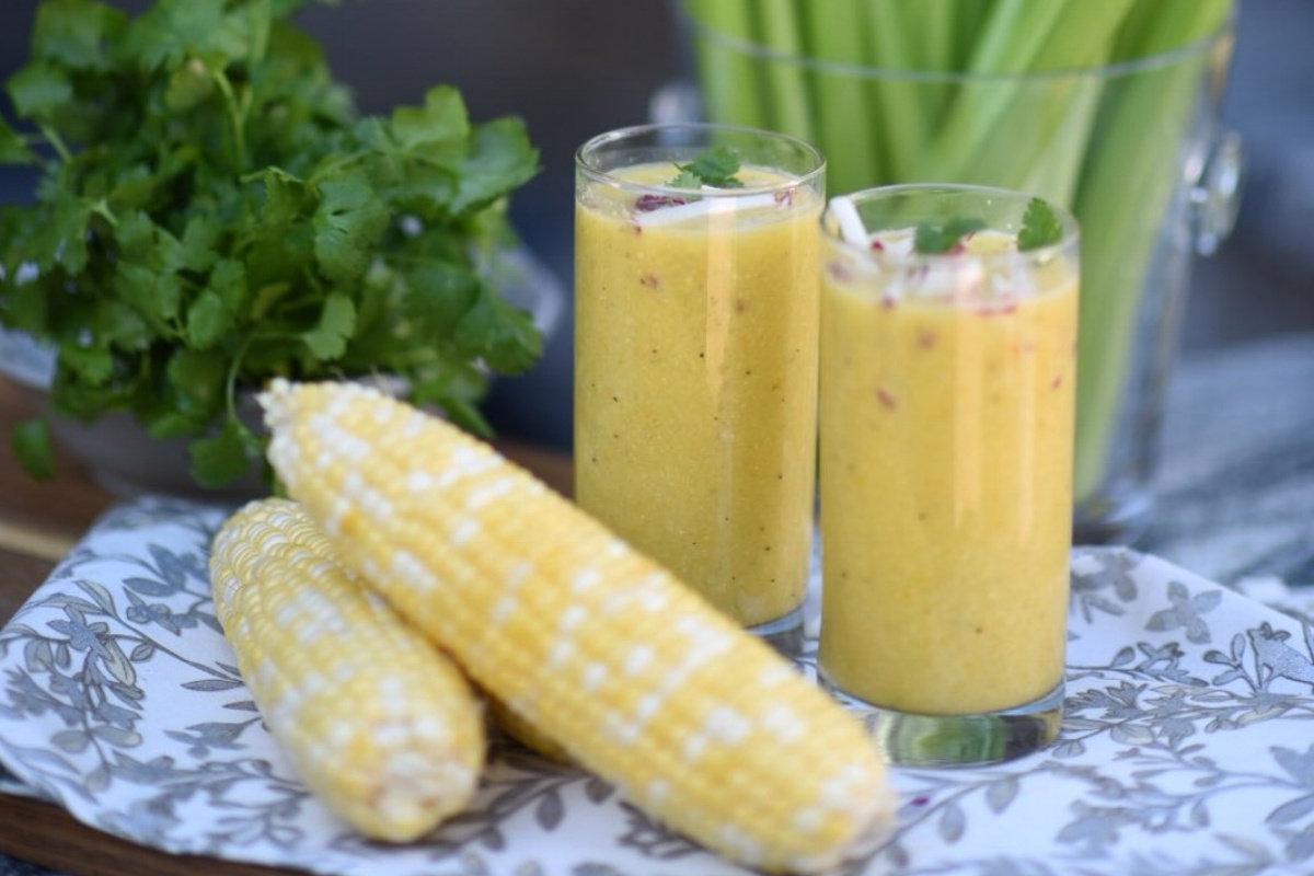 Dandy Super Sweet Corn Gazpacho with Cobia and Radish Ceviche