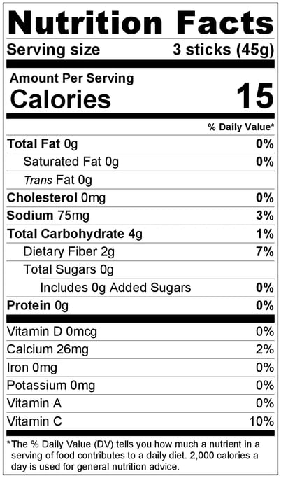celery stick 8 oz nutrition