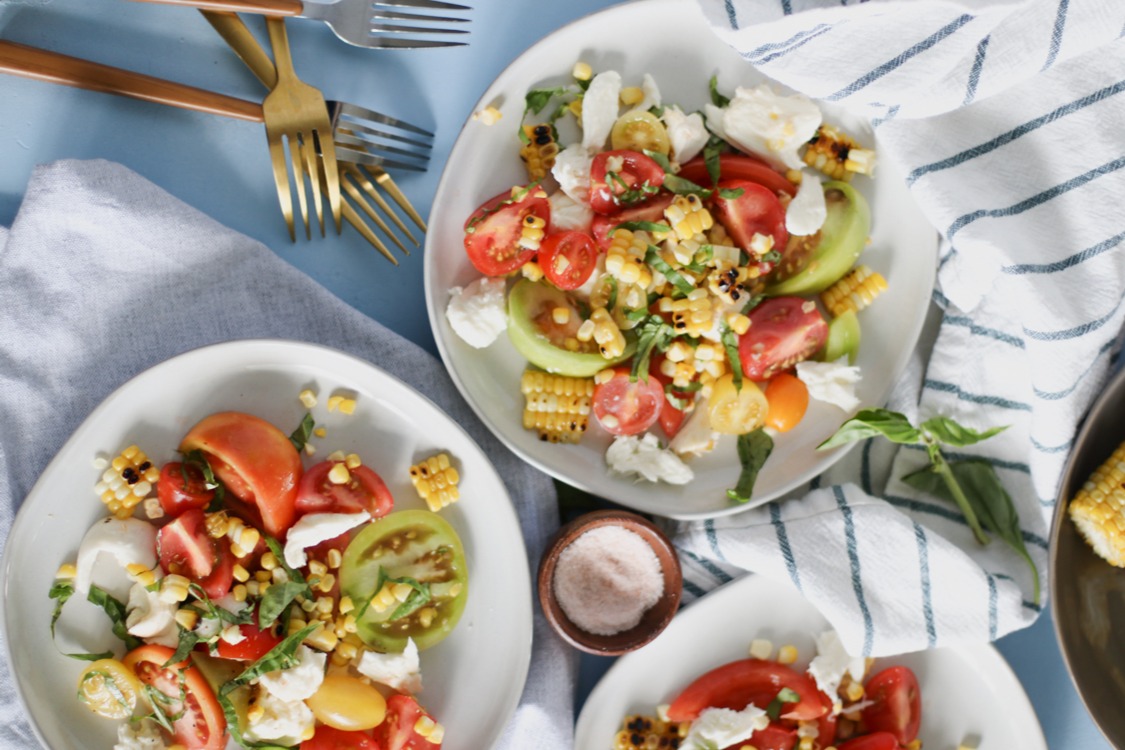 charred corn caprese salad2