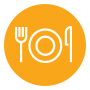 fork plate and knife icon