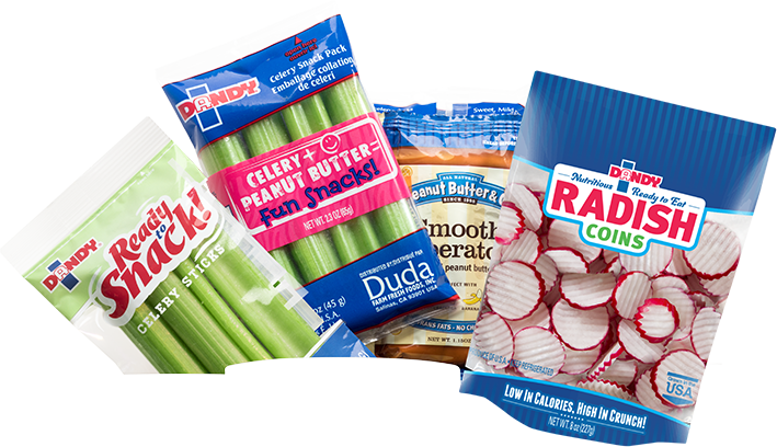 packaged celery and radishes