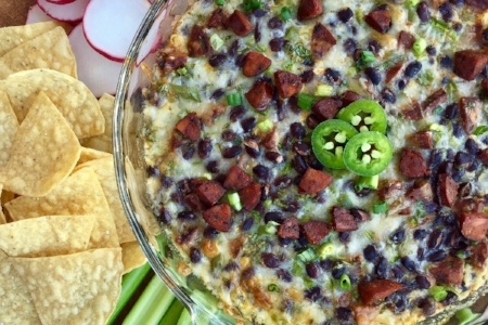 Chorizo-Black Bean Queso Dip