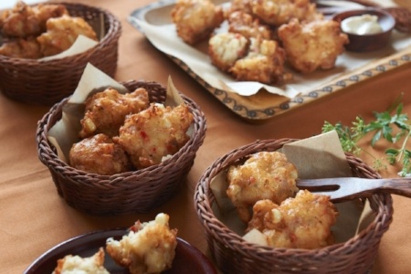 Crab and Prosciutto Corn Fritters