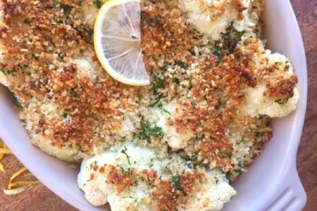 Lemon and Parmesan Cauliflower Gratin