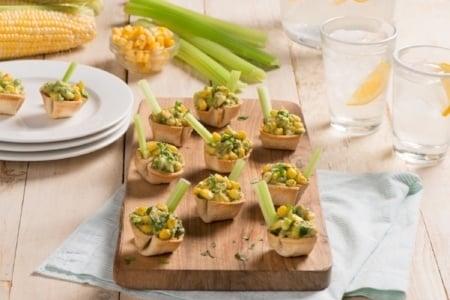 Tortilla Cups with Dandy Corn Guacamole