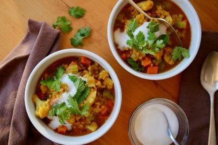 Dandy cauliflower & red lentil soup