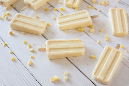 Sweet Corn Ice Cream Pops