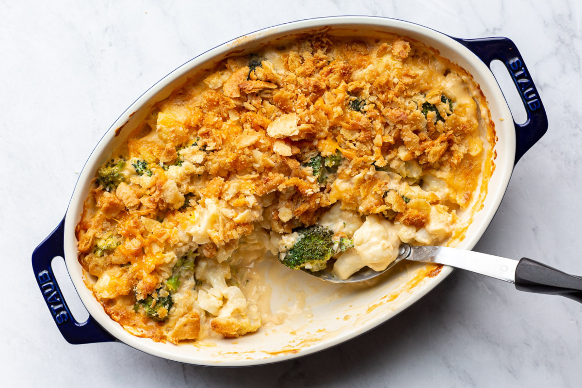 Cheesy Broccoli & Cauliflower Casserole
