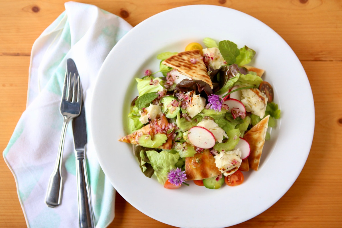 Dandy Grilled Halloumi Fatoush Salad