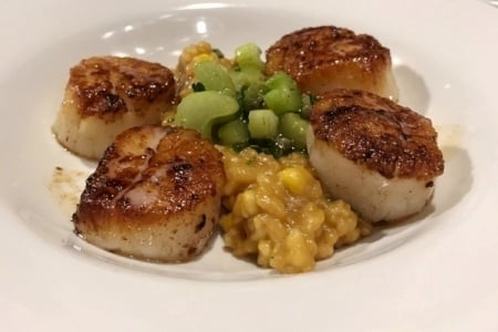Dandy Sweet Corn Risotto and Scallops