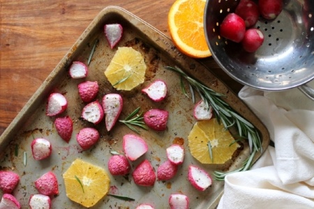 Roasted Radishes with Orange and Rosemary