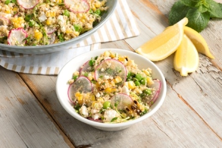 Spring Dandy Sweet Corn Couscous with Feta