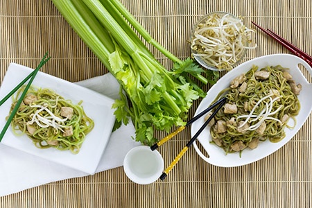 Celery Noodle Chicken Pad Thai