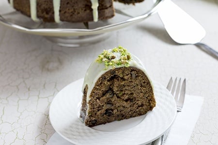 Celery Spice Cake with Infused White Chocolate Ganache