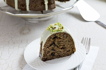 Celery Spice Cake with Infused White Chocolate Ganache